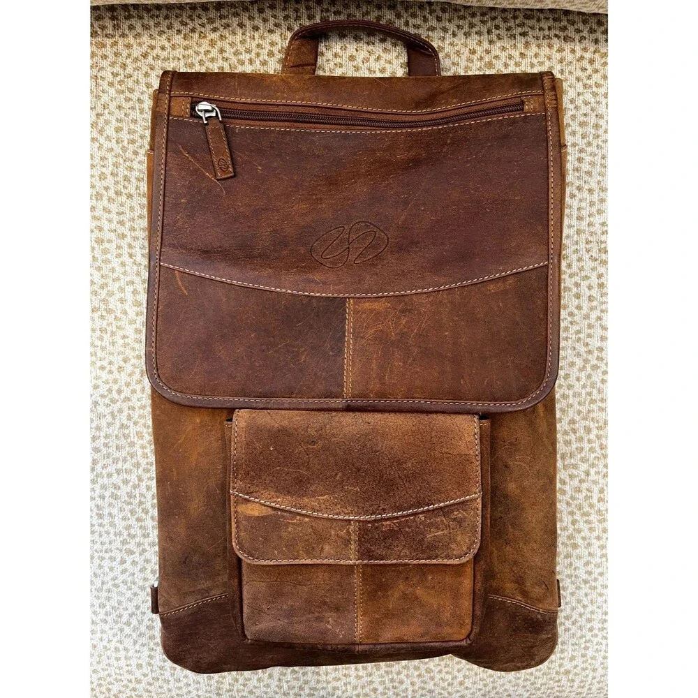 SANTORO Michael Designs The Flight Jacket iPad Mac Case Brown Leather 2 Straps